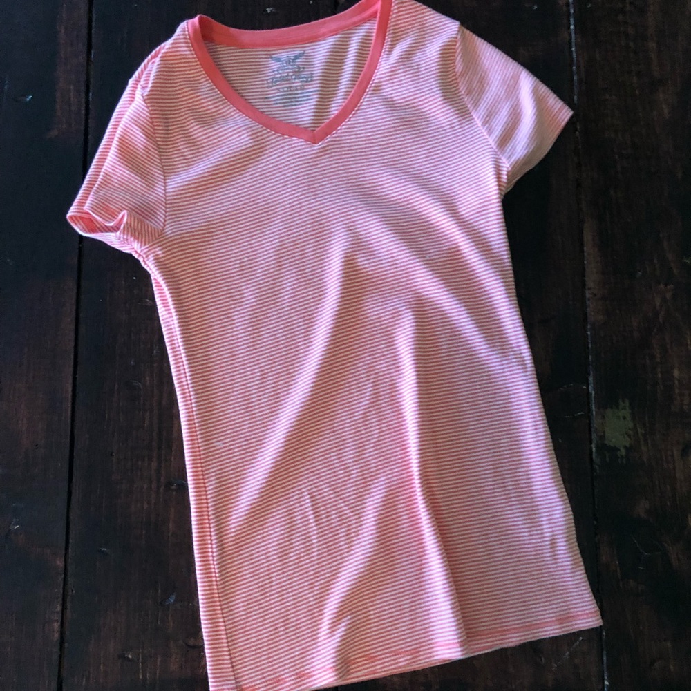 Coral striped t-shirt